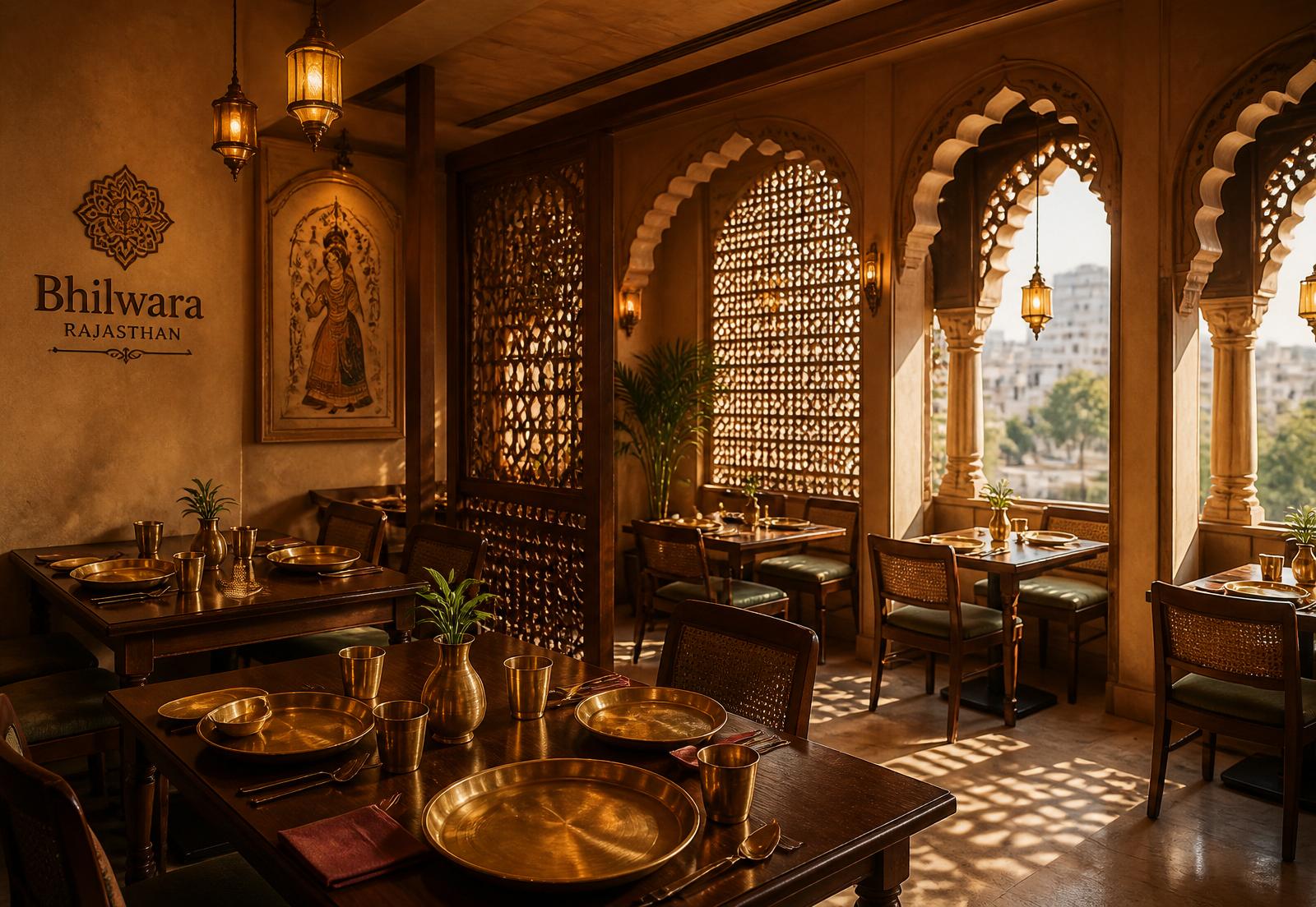 Warm haveli-style interior at Kanha Ji, Bhilwara